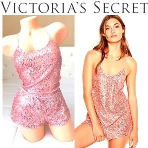 NWT Victorias Secret sequin cami and  shorts set size small pajamas or party